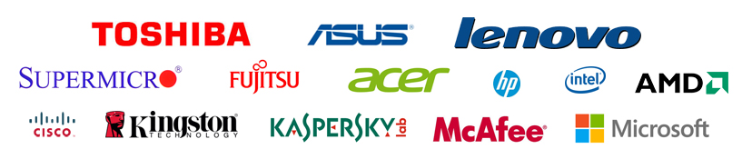 toshiba, hp, asus, lenovo, supermicro, fujitsu.